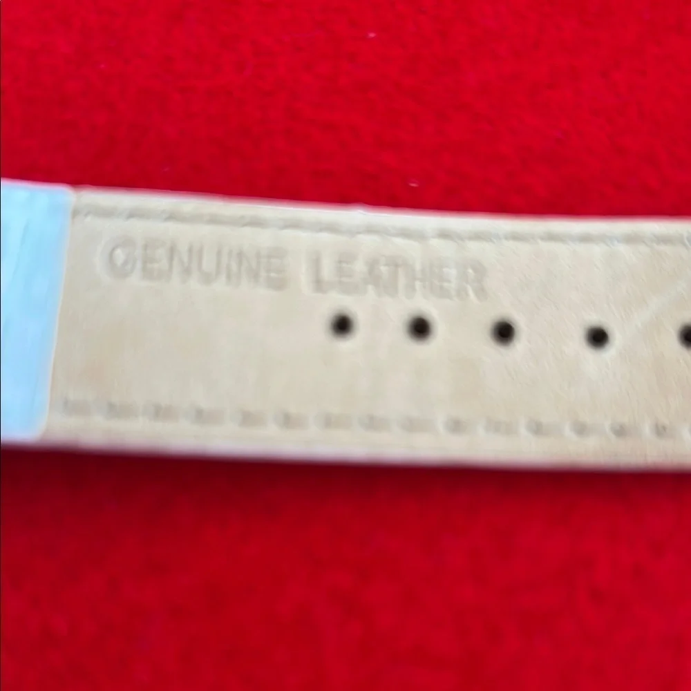 Vintage Joan Rivers White Watch with Crystal Details and Leather Band